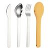 1 Set Cutlery Set with Silicone Cover Easy To Carry Stainless Steel Dishwasher Safe Spoon K Cutter Utensils Set Camping
