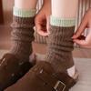 Socks, Double-Needle Mid-Tube Socks, Season, Thickened Wool Socks, Solid Color Socks, Colorful Thick Threads, Stacked Socks, All Sizes
