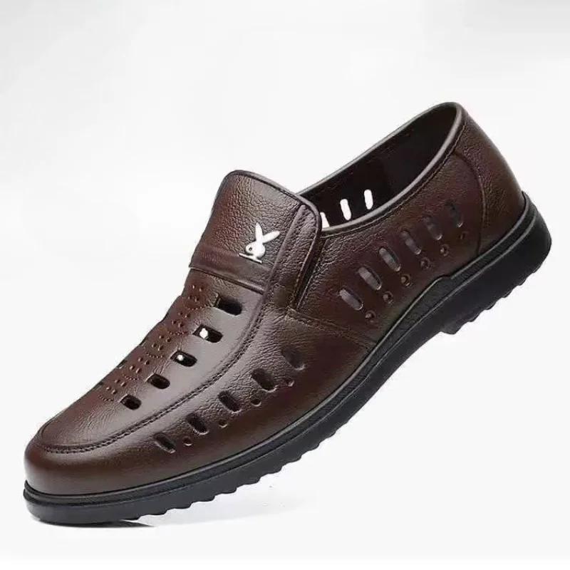 Hollow Summer Plastic British Casual Business Formal Leather Shoes Men Shoes Single Shoes Casual Shoes Men Leather Shoes