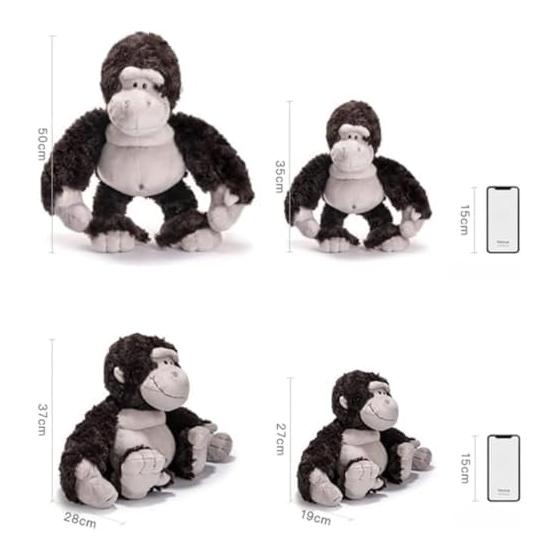 Gorilla Stuffed Animal Plush Toy, Large Soft Chimpanzee Pillow, Gift for Kids, Bedside Decoration, Cute and Fluffy, Children's Day Present, Cushion,