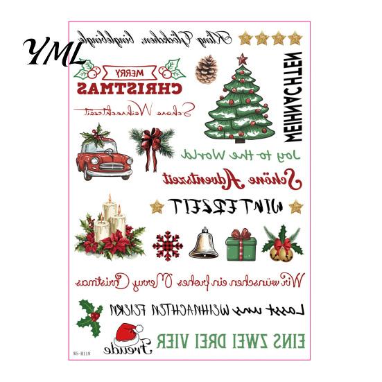 Holiday Crafting Accessories Christmas Candle Transfer Stickers, DIY Craft Supplies, Waterproof Water Decals for Candles Decorative Making And Festive