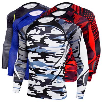 POR Men's Long Sleeve Vest Yoga Fitness Print Casual Training Top Sport Clothing