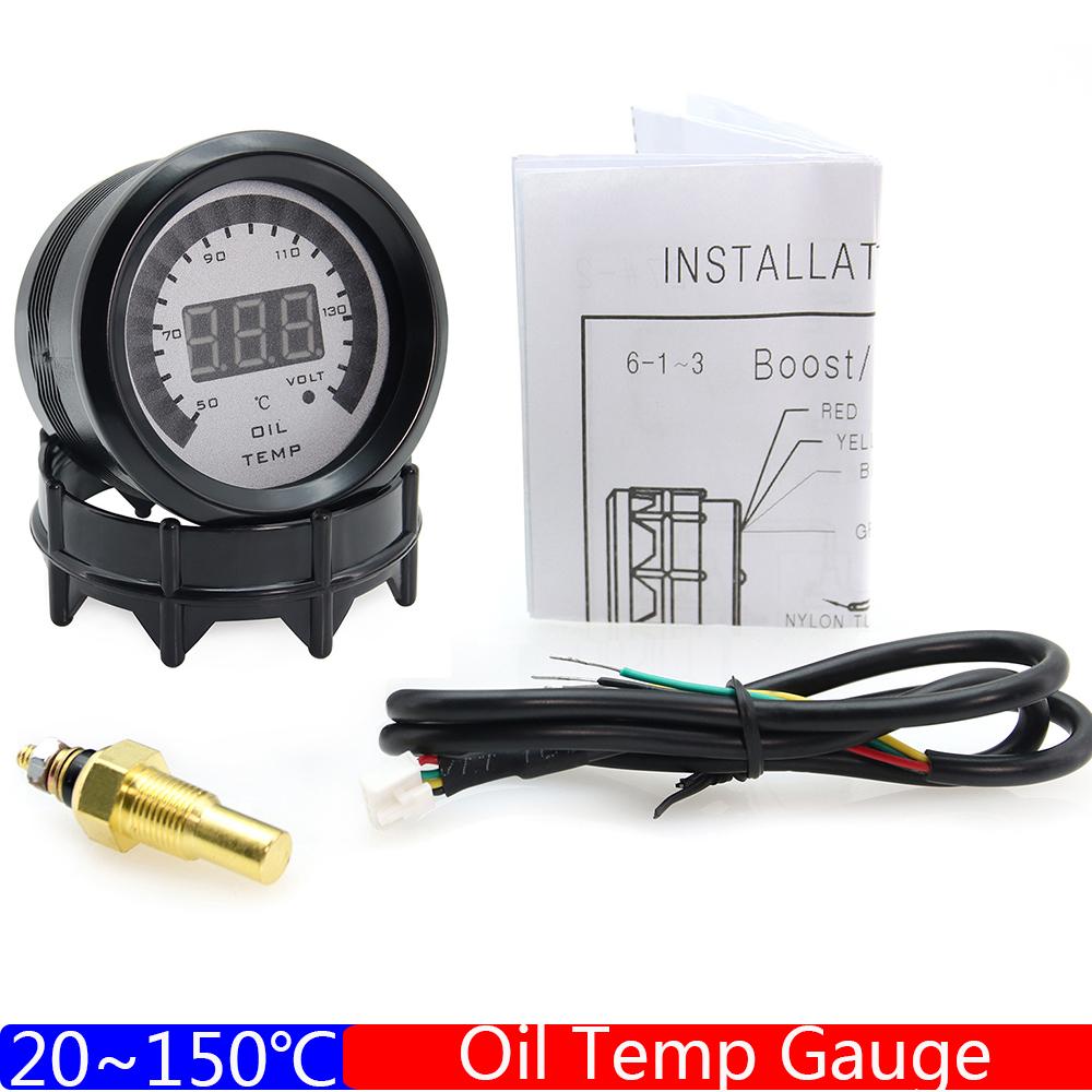Digital 52MM Auto Car Gauge Turbo Boost BAR PSI Water Temp Oil Temperature Air Fuel Ratio Vacuum VOLT Tachometer Oil Press 12V