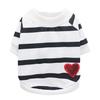 Pet Vest Stripe Pattern Dress-Up Breathable Pullover Type Comfy Dog Clothes for Home Wear