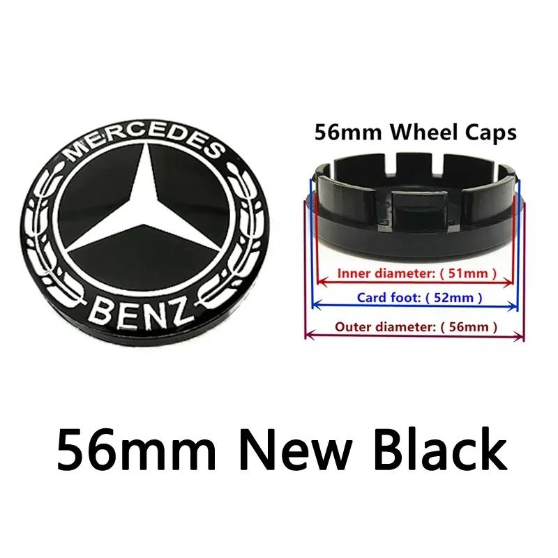 4ks 56mm 60mm 68mm 75mm 3Pin Pro Mercedes Benz Auto Krytky Středů Kolek Disků Krytky Nábojů Znak W202 W220 W213 W210 W164 E200 E260 E300
