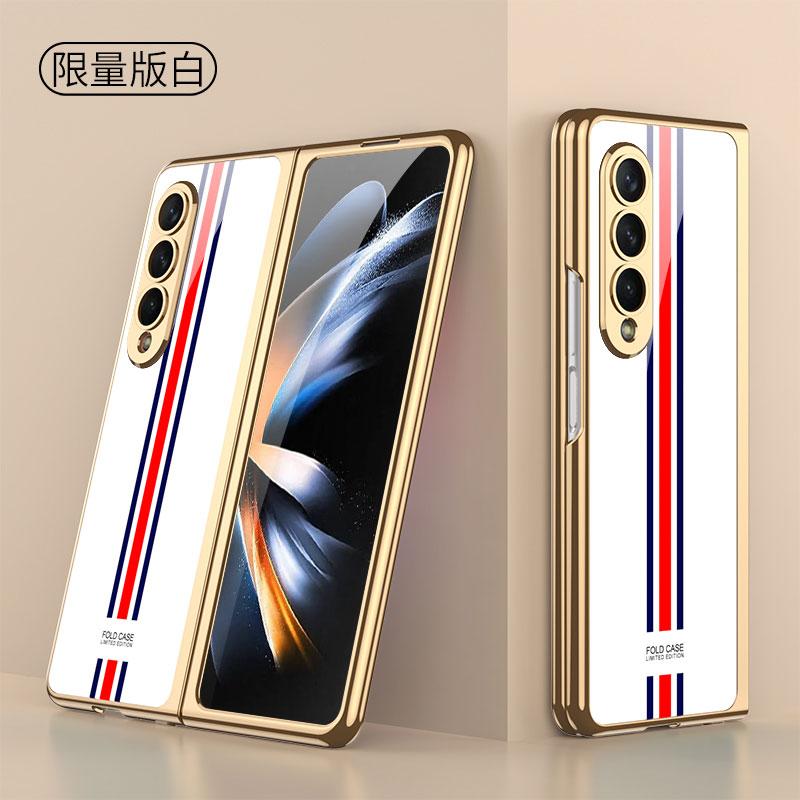 

Original Case For Samsung Galaxy Z Fold 7 6 5 Luxury Painted Glass Shockproof Plating Hard Frame Cover For Galaxy Z Fold4 Case For Galaxy Z Fold 5
