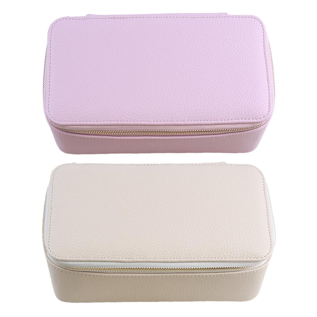 Elegant Travel Jewelry Case with 12 Velvets Zippers Pouches PU Leather Earrings Necklaces Organizer Accessories Holder