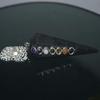 Excel Black Tourmaline 7 Chakra Pendulum Chain Bail - Reiki Pendulum,Healing Crystal
