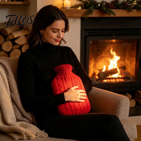 Home Use Hot Water Bag 2000ML Bottle with Knit Cover, Leakproof Rubber Leak Proof for Pain Relief, Winter Warm Neck, Shoulder Back Portable