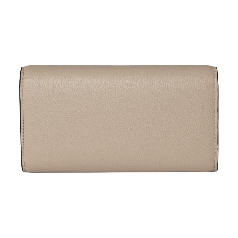 Gucci Marmont Gold Double G Hardware Snap Closure Leather Wallet Small Women's Beige and Orange
