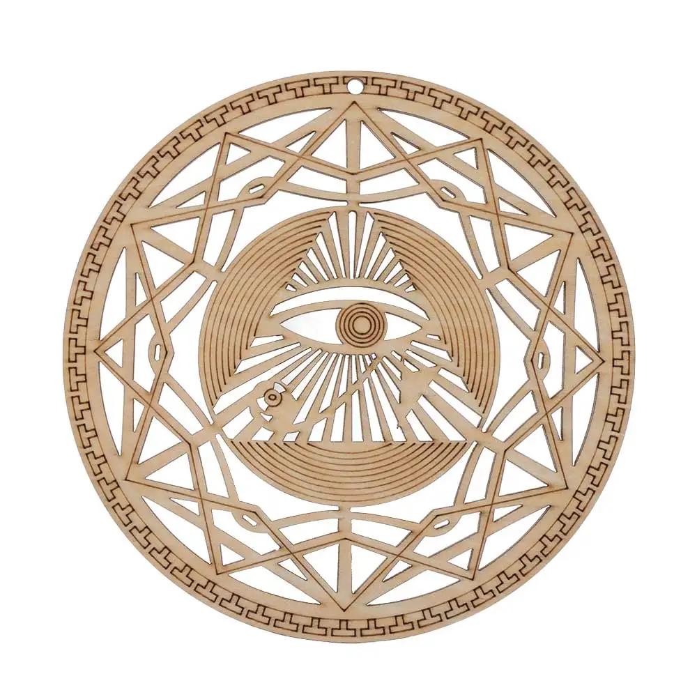 14cm/30.5cm Flower of Life Energy Mat Laser Cut Wooden Crafts Wall Sign Art Home Decor Handmade Coasters Geometry Ornament