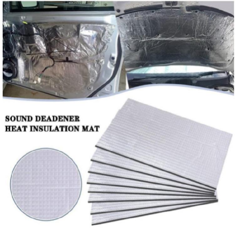 10pcs High Temperature Resistant Vehicle Soundproofing Mat Butyl Adhesive Damping Foam for Engine Hood Floor Insulation