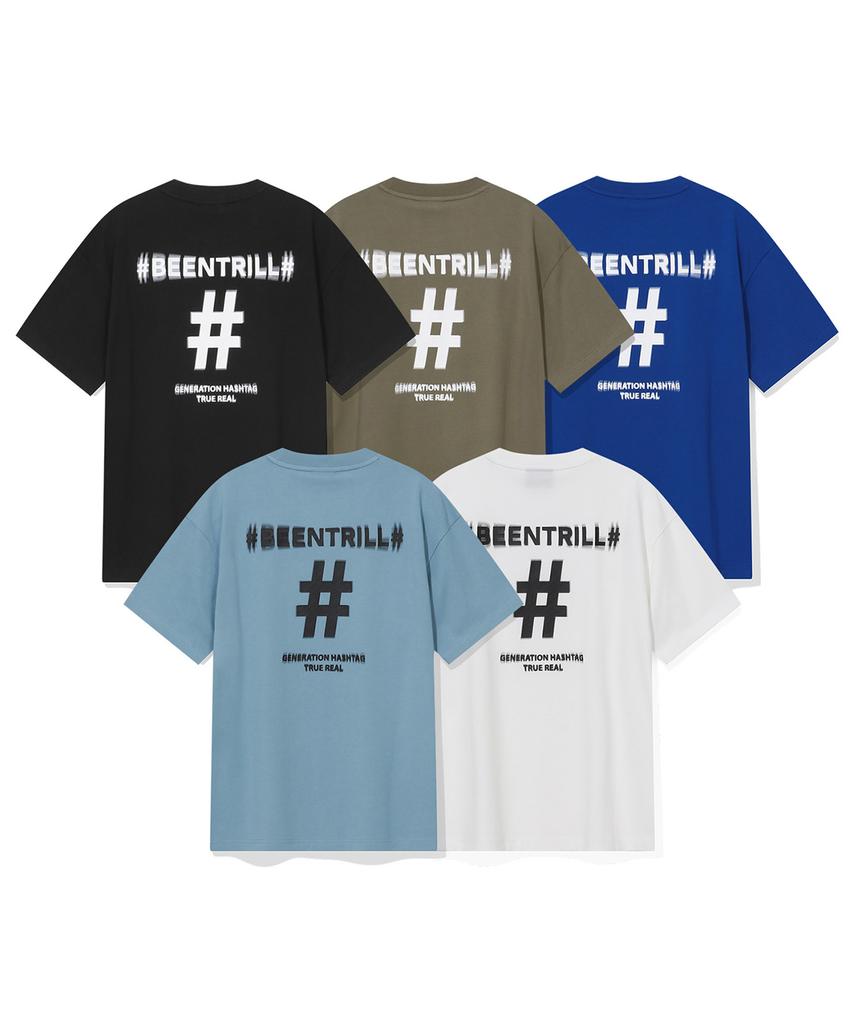 BEENTRILL Shake Hashtag Comfort Fit T-Shirt (Blue)