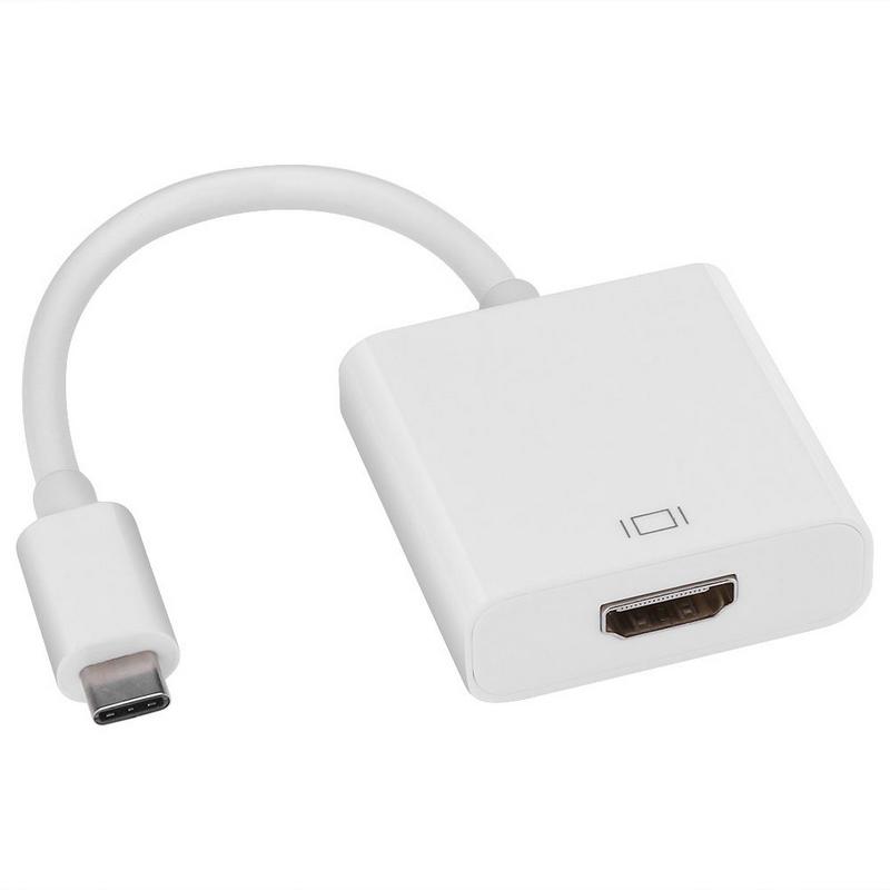 White USB 3.1 Type C USB-C to 4K HDMI Adapter Cable For Google Apple