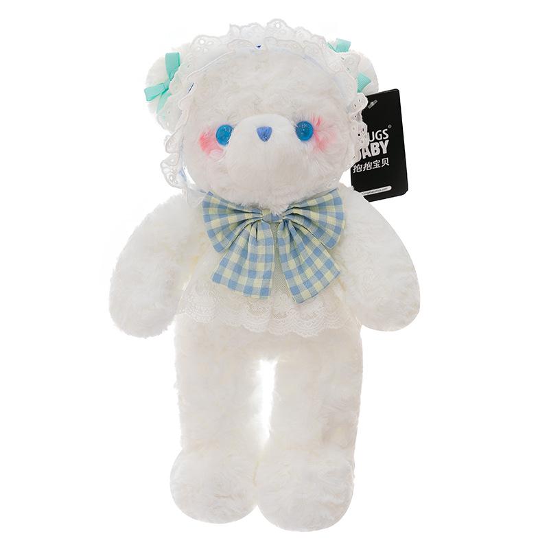 Sweet Lolita Bear Plush Doll - Cute White Bear with Bow and Lace