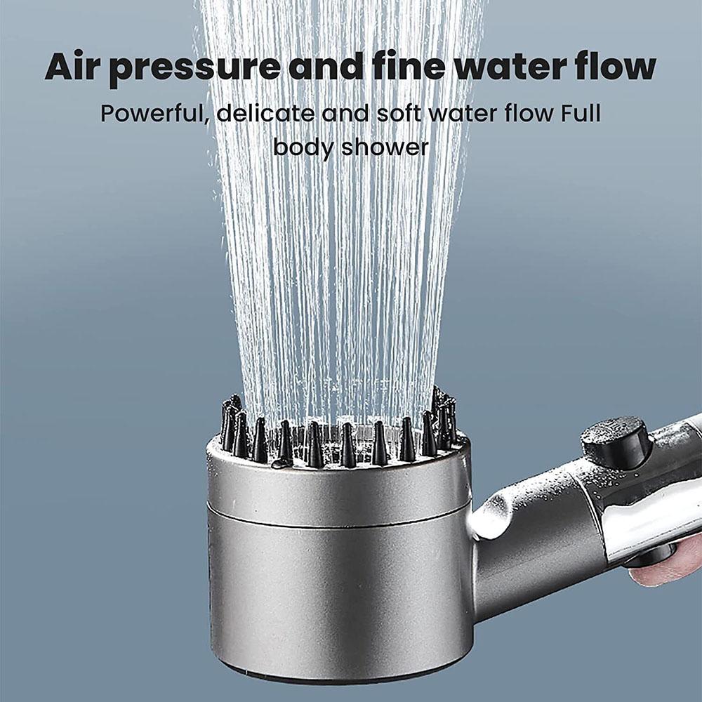 Multi-Functional One-Button Adjustment High Pressure Massage Shower Head 1.5m Hose Hole Free Bracket