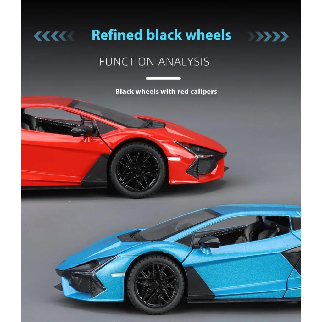 1/24 קנה מידה למבורגיני רוולטו גרסת מכונית רחוב מכונית ספורט סגסוגת מתכת דגם מכונית יצוקה צליל ואור צעצועי ילדים לבנים מתנות