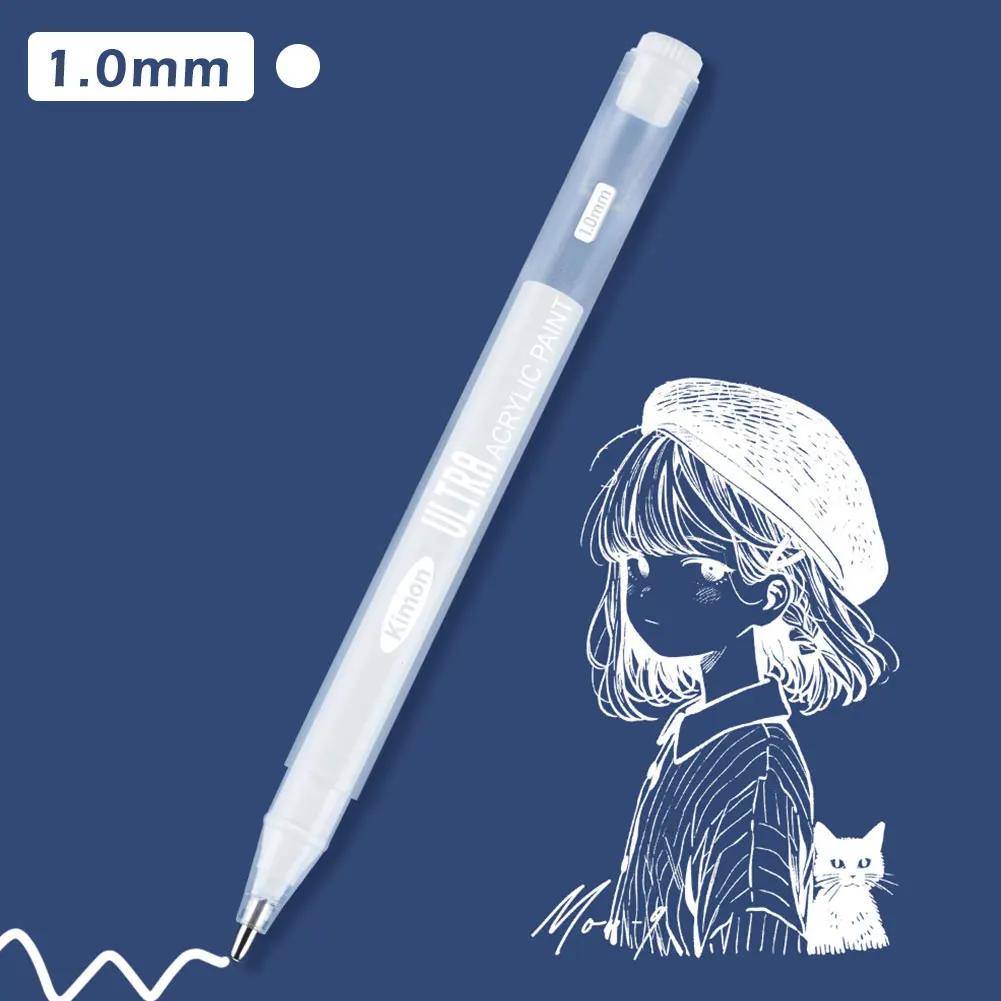 

1-5Pcs/set White Ink Gel Pen 1mm Highlight Marker Pen for Black Paper,Tire,Plastic,Stone,Metal,Painting for Artists,Beginners