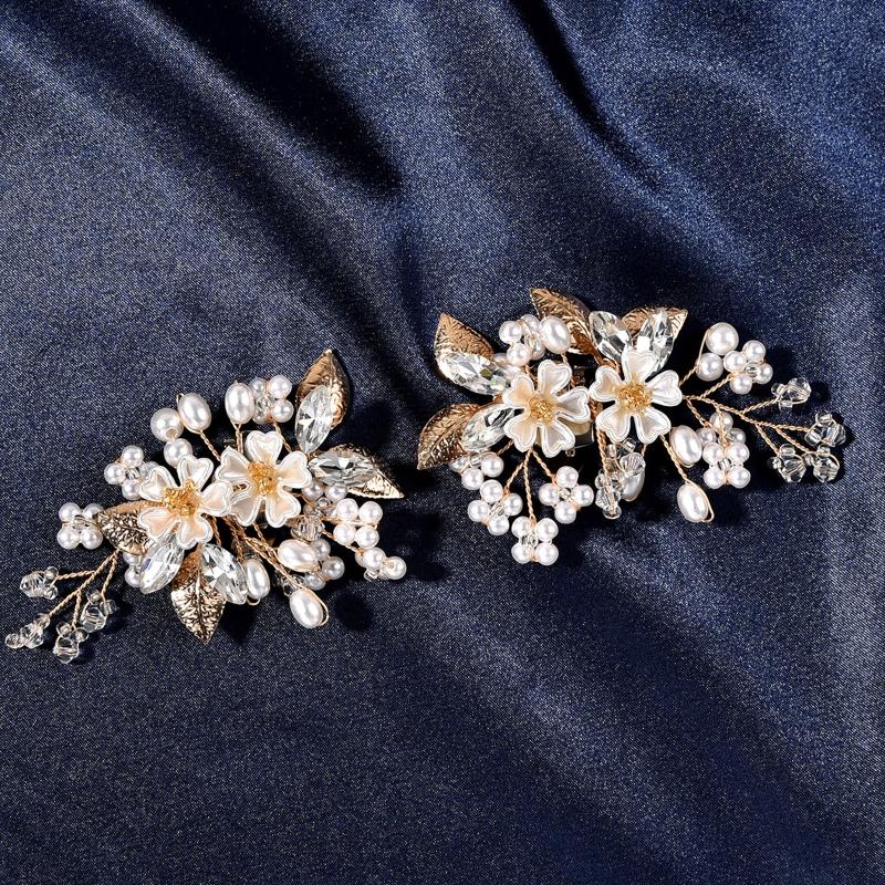 2PCS Crystal Shoe Clips Wedding Bridal Shoe Buckles Rhinestones Shoe Flowers for Party Decoration Wedding Craft Acces