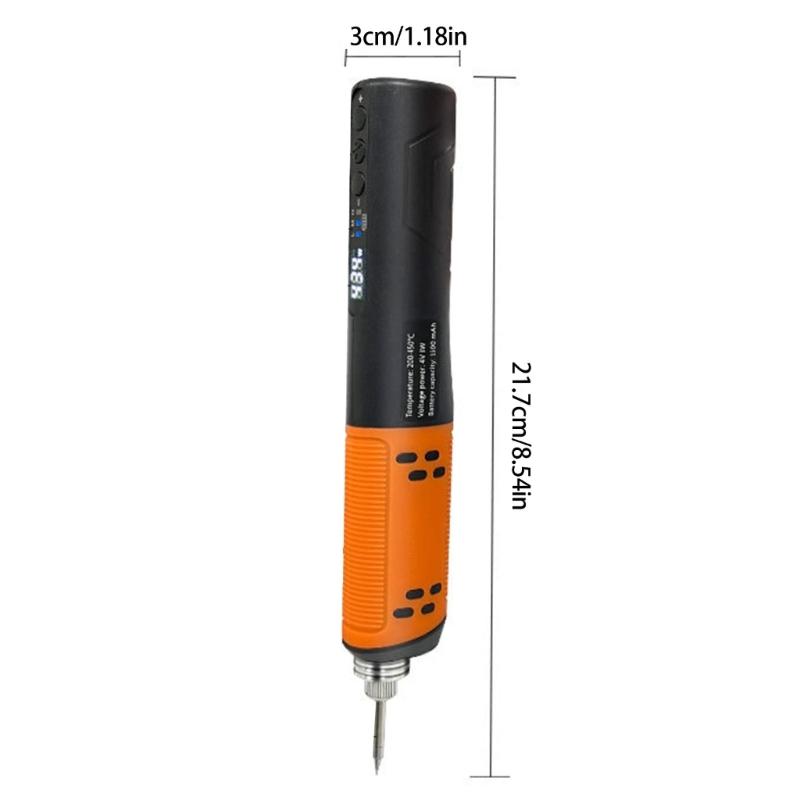 Wireless Soldering Iron Vertical Stand Built In 1500mAh Battery Rapid Heating Techs USB C Rechargeable Tool