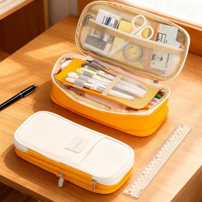 Large Capacity Pencil Case Portable Office Supplies School Students Stationery Makeup Bag Multifunctional Storage Organizer Zipper Pouch