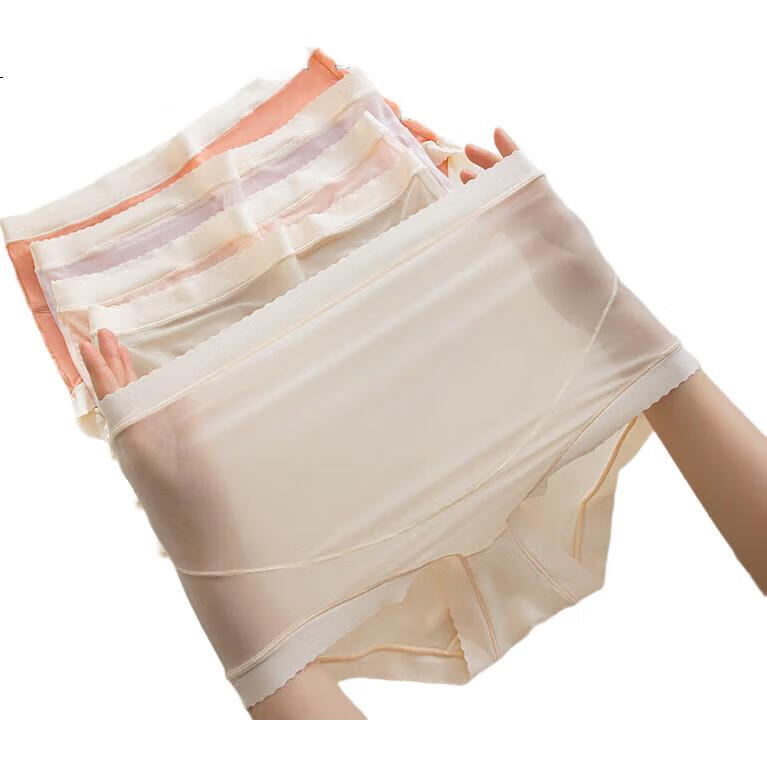 Modaier Maternity Underwear, High-Waist Ice Silk Seamless, Comfortable Breathable Belly Support Shorts for Early to Late Pregnancy