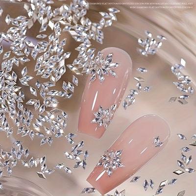 50 szt. cyrkonii do paznokci Mini romb płaskie dno zdobienie paznokci cyrkonią lśniąca biżuteria DIY 3D zdobienie paznokci