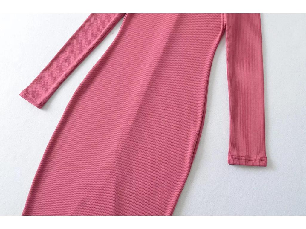 Elegant V-Neck Long Sleeve Dress - Sexy Hip-Hugging Mid-Length Skirt for Women, Perfect for Spring and Autumn.