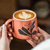High Value Ceramic Mug Relief Flower Breakfast Cup Household Cup Cup Large Capacity Coffee Cup Water Cup