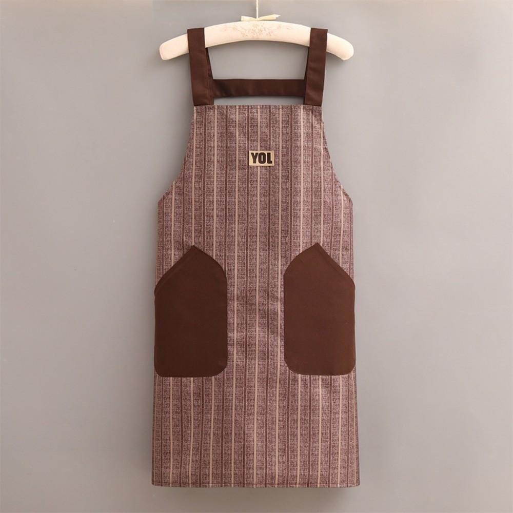 New Waterproof Apron Oil-Proof Sleeveless Nail Art Cafe Workwear Stain-Resistant Simple Kitchen Smock кофейный