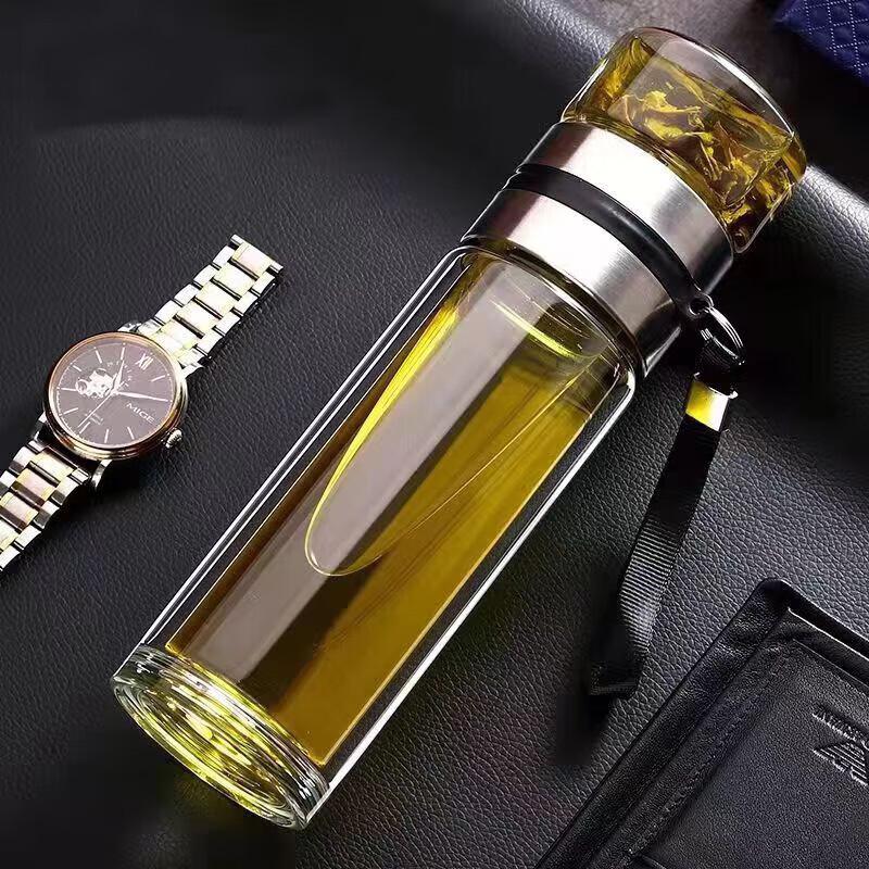 Besque 400ml Double Wall Glass Tea Infuser Bottle