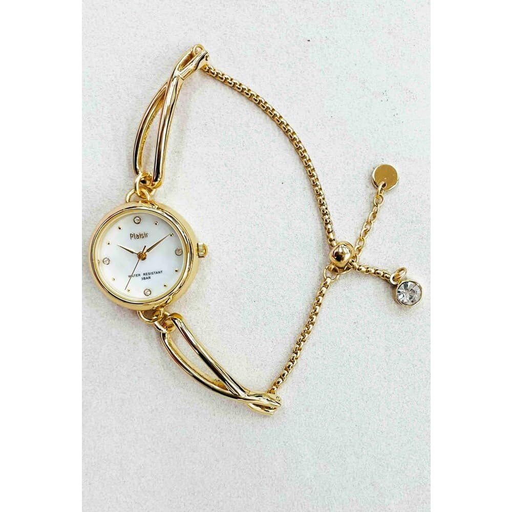 Plaisir Nickel-Free Gold Watch Simple Design Wristwatch