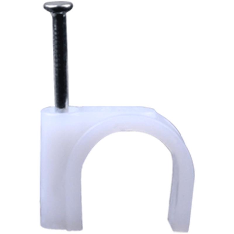 Clipes de Aço Plástico Redondos para Cabos de Aço para Superfície da Parede – Fixação e Segurança de Cabos de Rede e Tubos