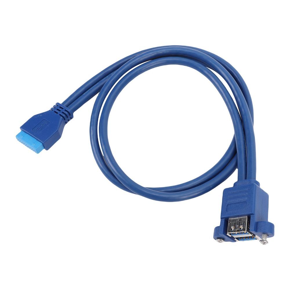 50cm USB 3.0 Extension Cable Dual Ports Panel Cable Motherboard Extension Cable  PC Building