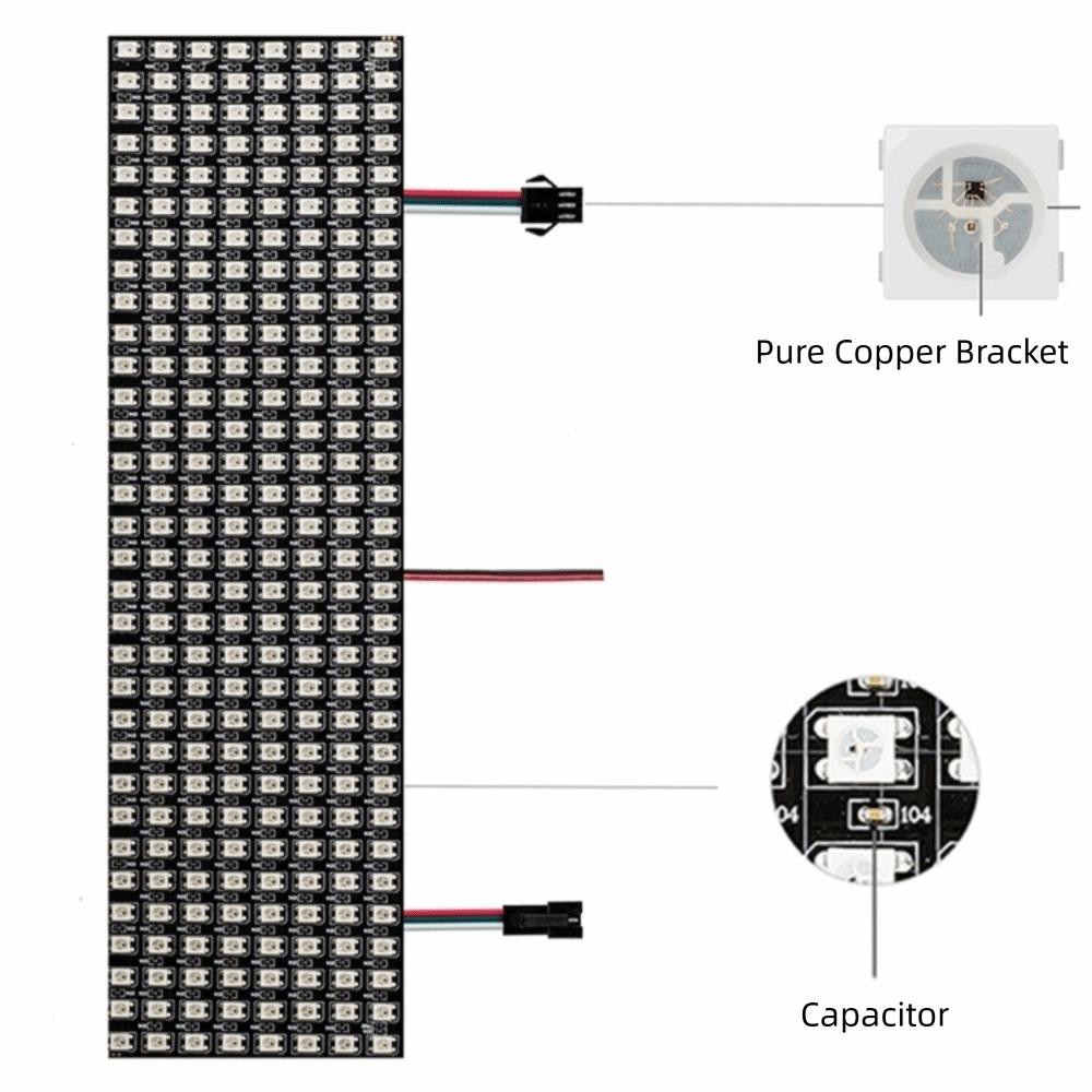 Flexible WS2812B LED Panel DC5V Pixel Screen Module Flexible LED Matrix  Digital Display