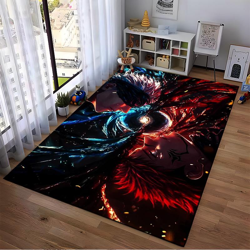 Anime character print non-slip rug, suitable for living room and bedroom sofa