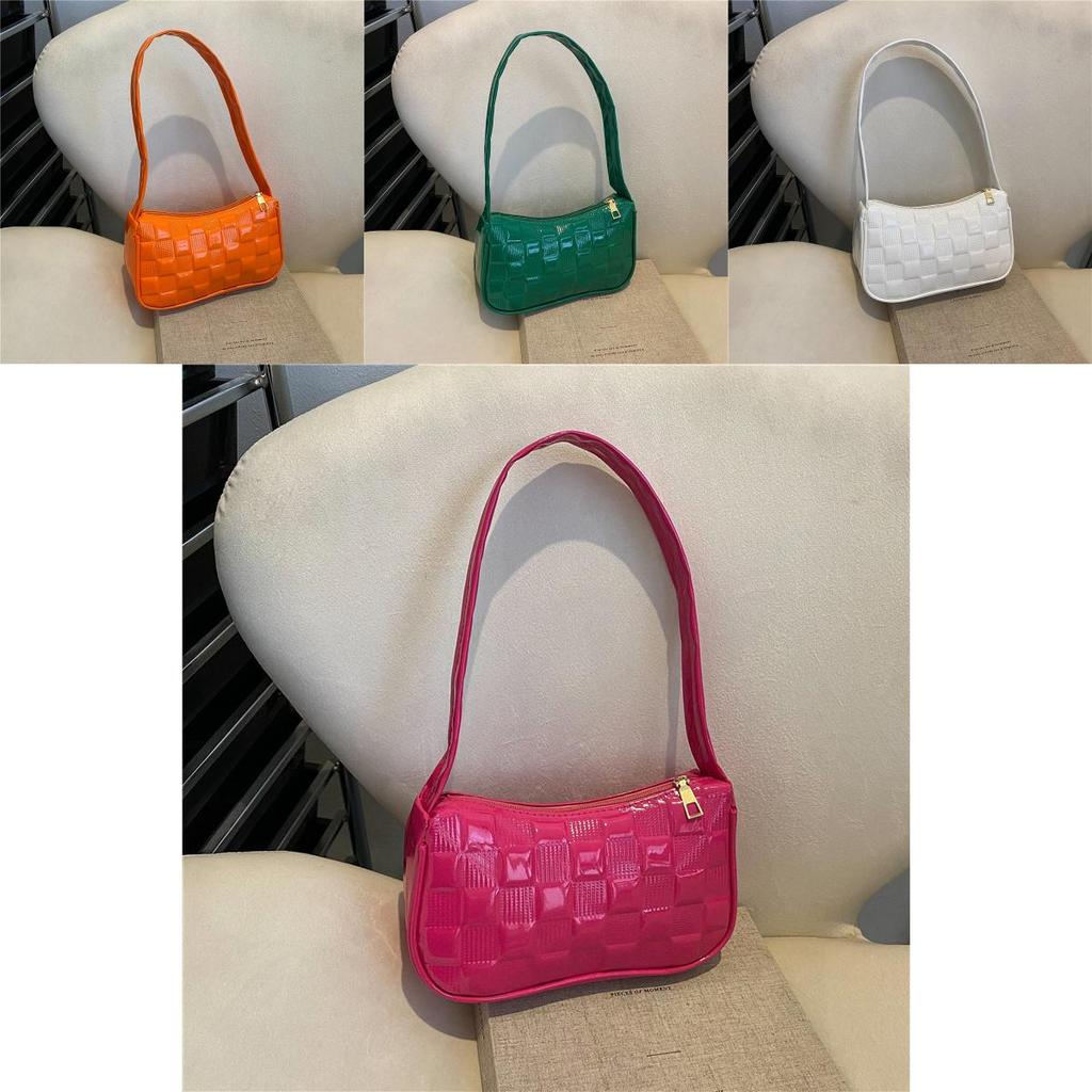 Chic Square Handheld Bag For Women Stylish Urban Design In White Orange Green