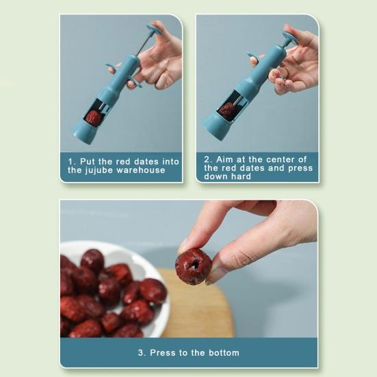 Kráječ na červené datle Protiskluzová plastová skořepina Typ lisu Nerezová ocel Vyřezávač červeného datle Ruční nástroj Třešeň Pittr Ovocná jádra Odstraňovač semen Kuchyňské pomůcky