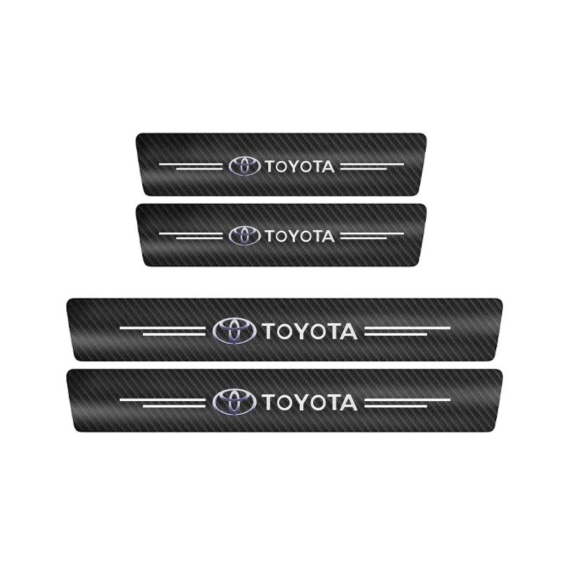 

Carbon Fiber Car Door Sill Protector Threshold Stickers For Toyota Corolla Yaris Rav4 Camry Avensis Auris C-hr Prius Vios AYGO