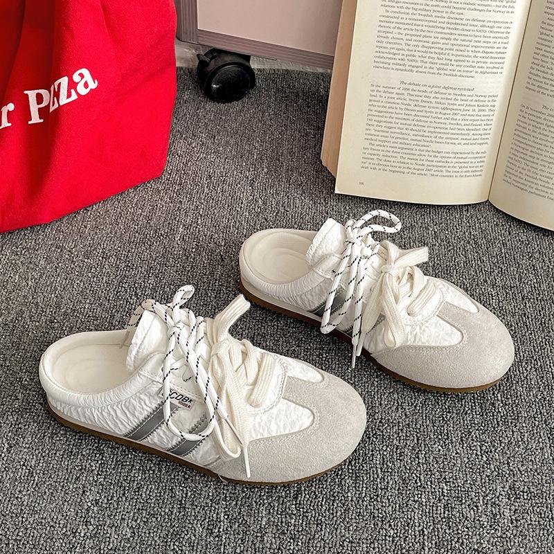 Retro Yellow Inner Height Increase German Training Bag Head Half Slippers Women's Summer Wear 2025 New Non-slip Soft Bottom Cool Slippers