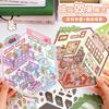 Cartoon Landscaping Sticker Cute 3D Three-dimensional Hut Creative Miniature Scene Sticker Decompression Handbook Sticker