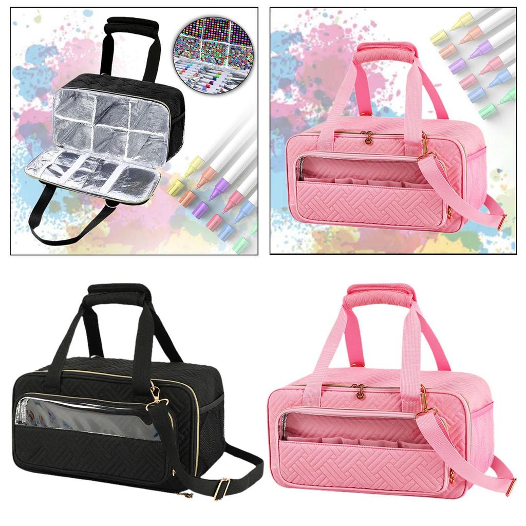 Marker Case with Divider Easy Cleaning Liner Craft Paint and Marker Organizer Art Supply Storage Case for Paint Brushes Paint