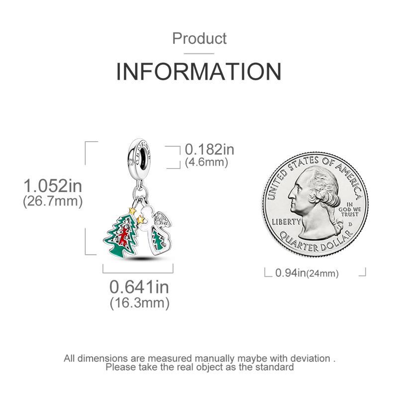 Angel Christmas Tree Pendantscopper Plated Original Beads Fit Originalcharms Bracelet Beads Jewelry Gifts For Women