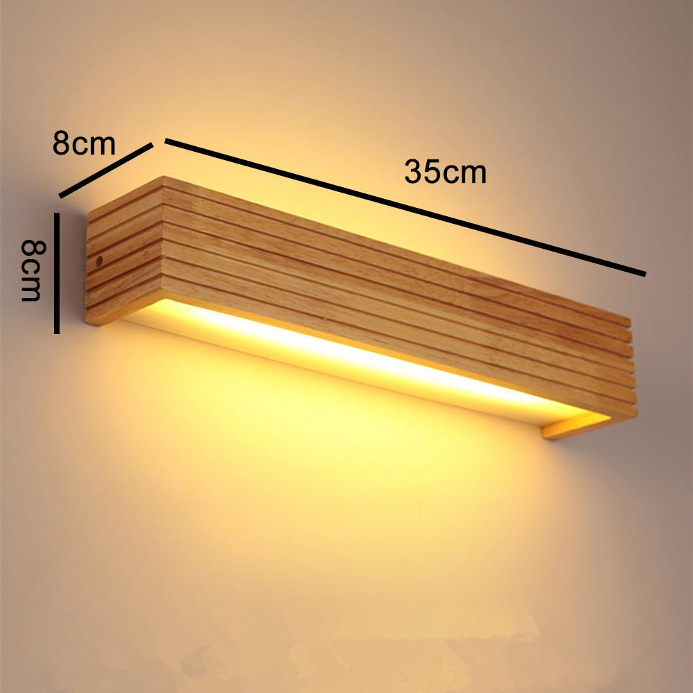 

LED Soild Wood Wall Lamp Bedroom Modern Wall Light Bedside Sconces Indoor Lighting Home Decor for Living Room Study Room Stairs Nature White(3500-5500K)