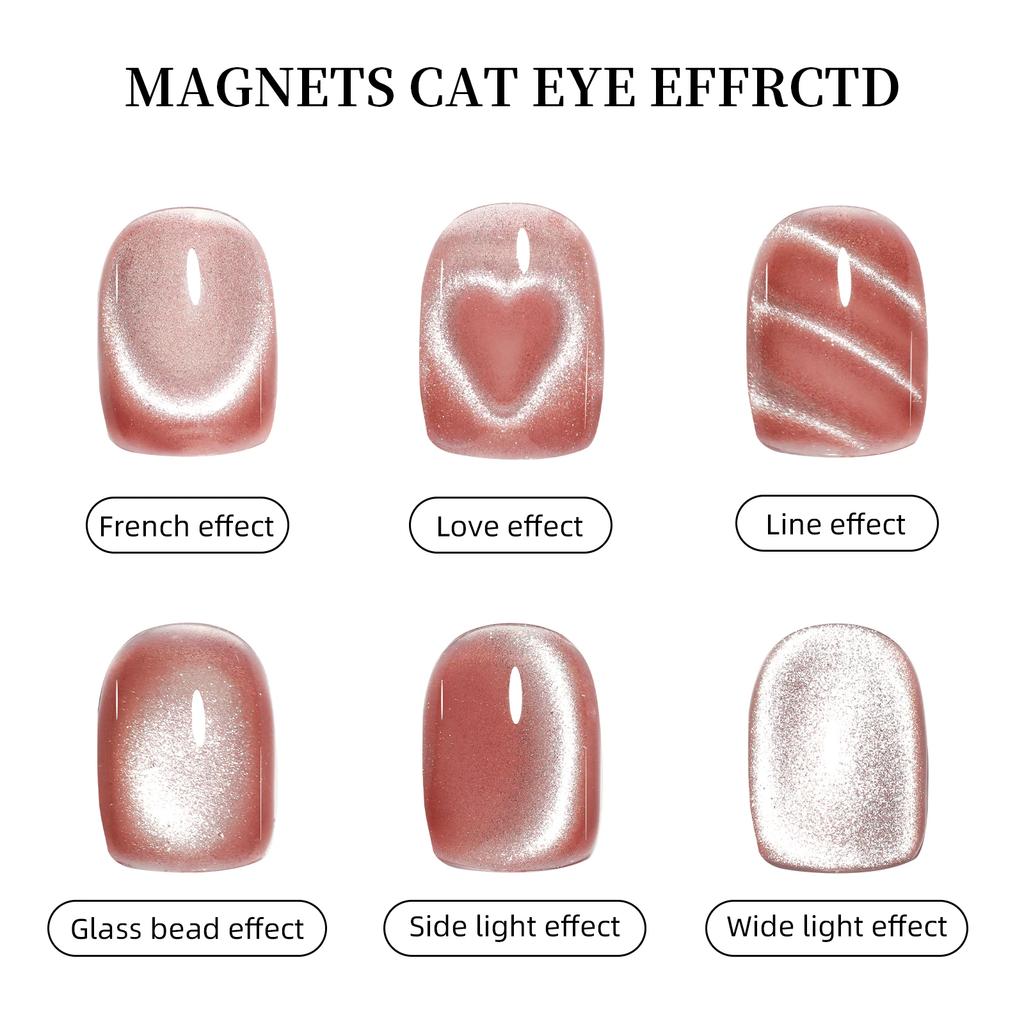 3 in 1 Cat Eye Effect Double 3D Love Heart Nail Magnet Line Moon Snake Pattern French Nail UV Attraction Magnetic Stick Manicure