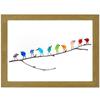 Sea Glass Rainbow Bird Ornament Wall Decoration Art Wall Hanging Birthday Gift Living Room Bedroom Ornament Decoration Crafts