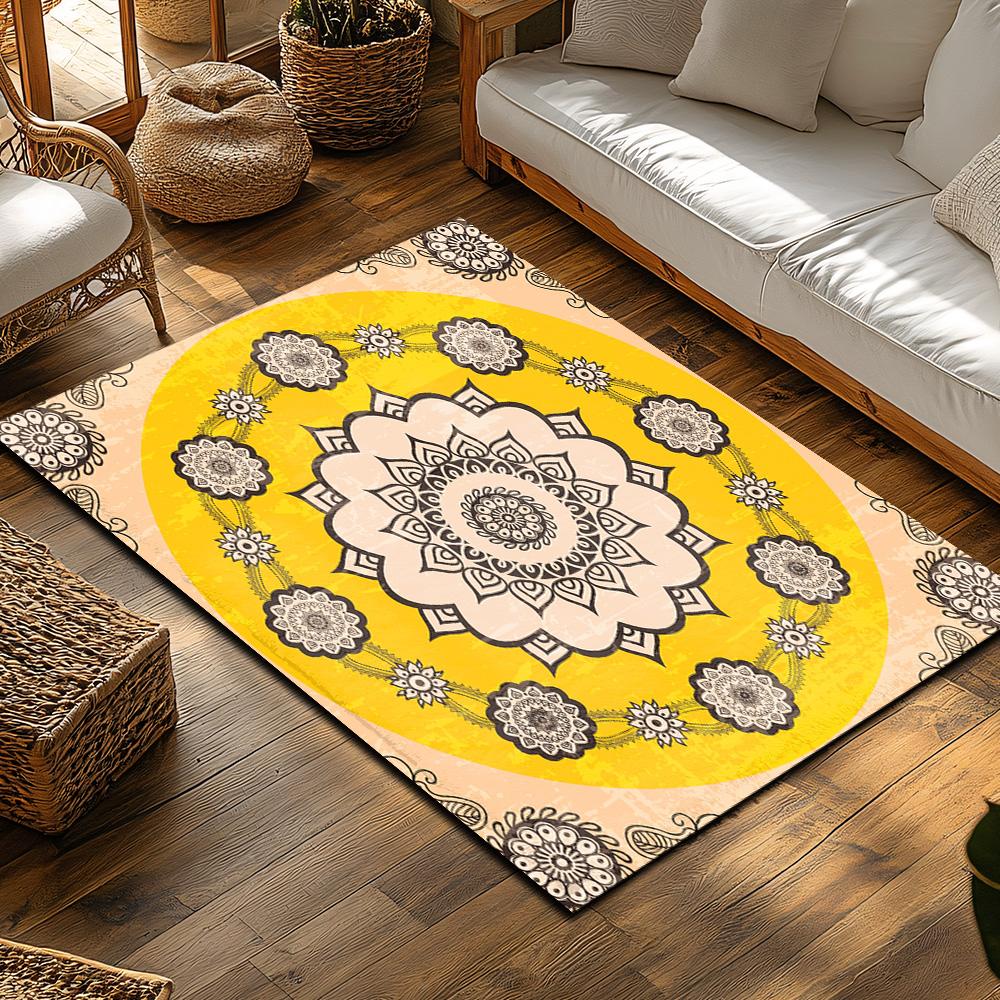 Cozy Area Rug Non Slip Indoor Outdoor Carpet Washable Home Decor Modern Abstract Geometric Pattern Floor Mat Living Room Bedroom