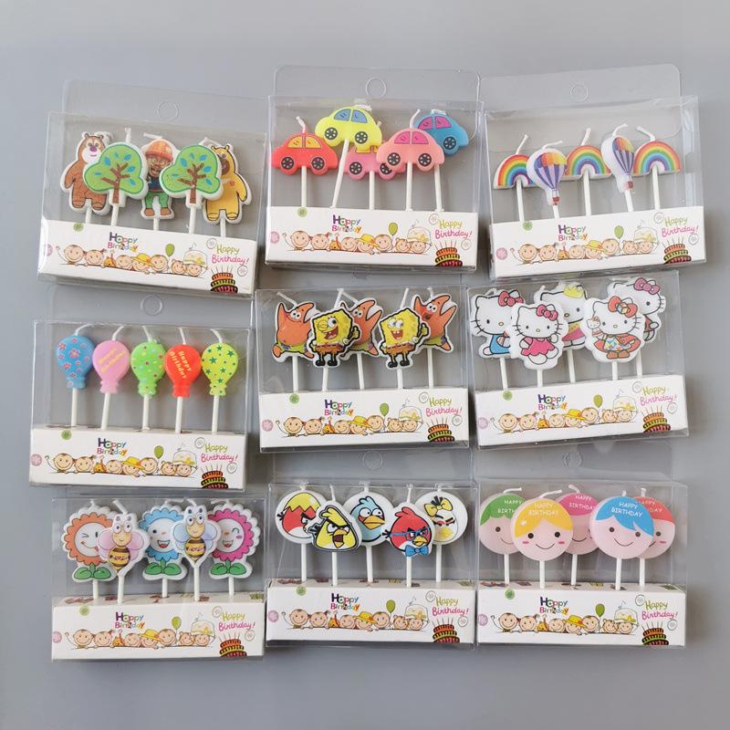 Creative Cartoon Birthday Candles for Kids' First Birthday - Cute, Small Cake Decorations
