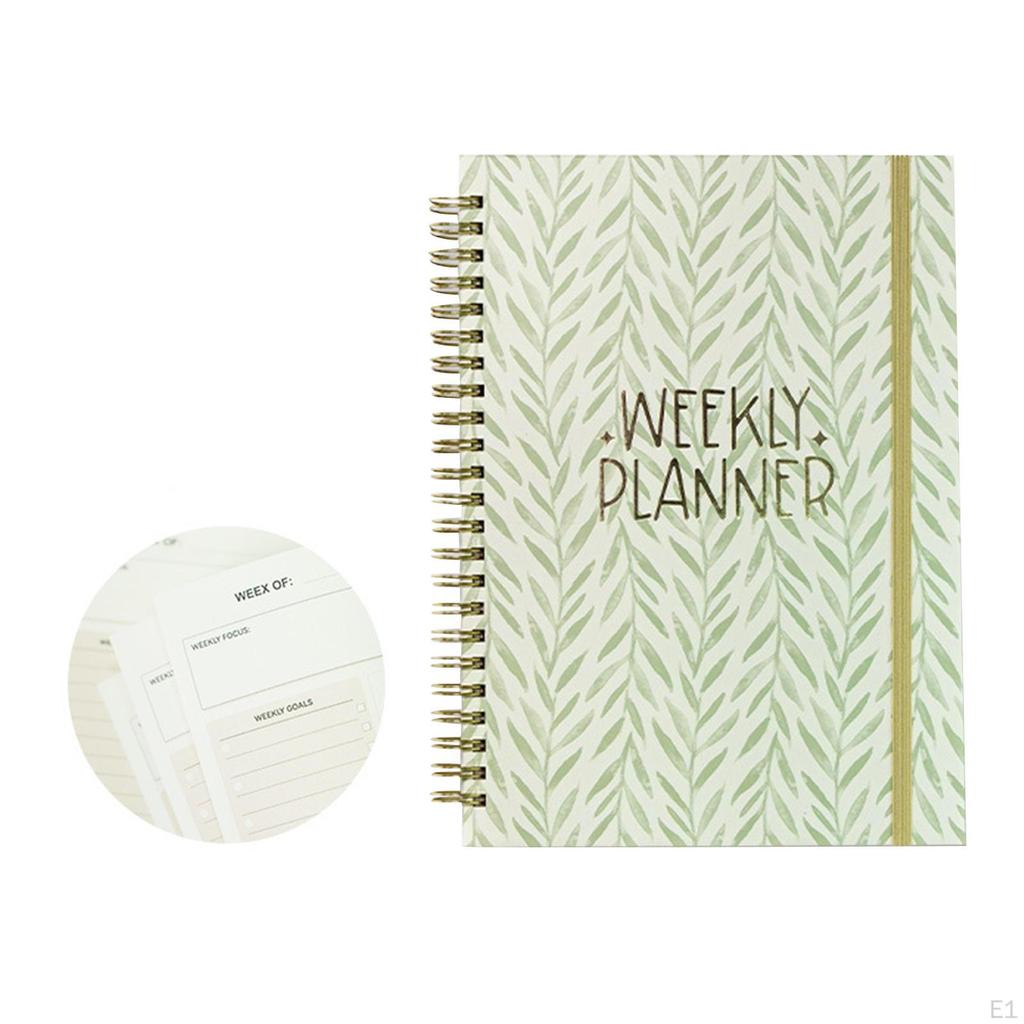 Weekly Planner Notebook Productivity Organizer 142 Pages Metal Double Coil, 71 Sheets Academic