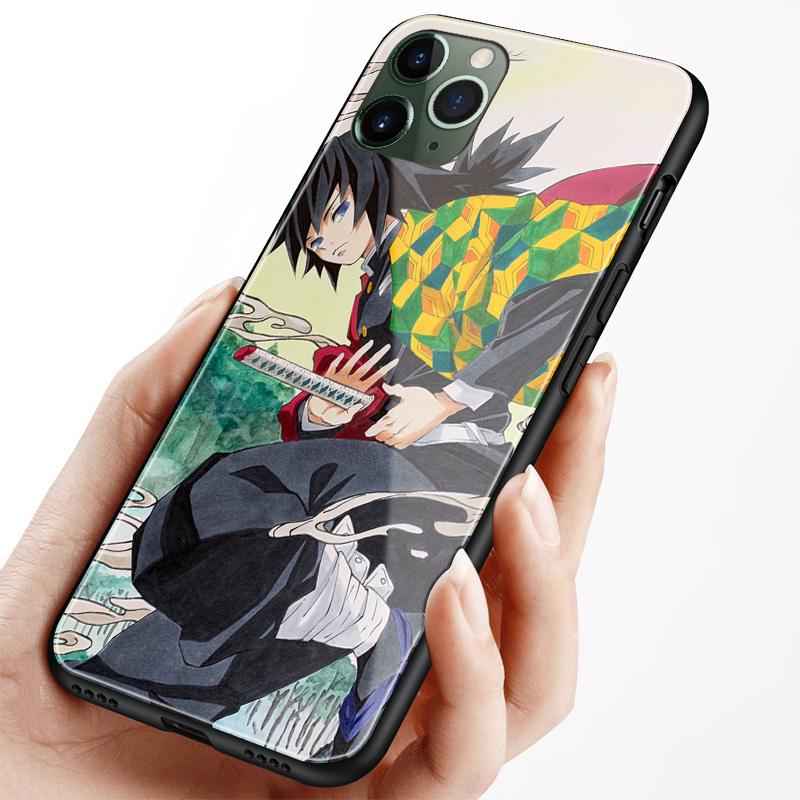 Giyu Tomioka Kimetsu no Yaiba silikonové sklo Kryt pouzdra na telefon pro iPhone SE 6 6s 7 8 Plus X XR XS 11 12 mini Pro max